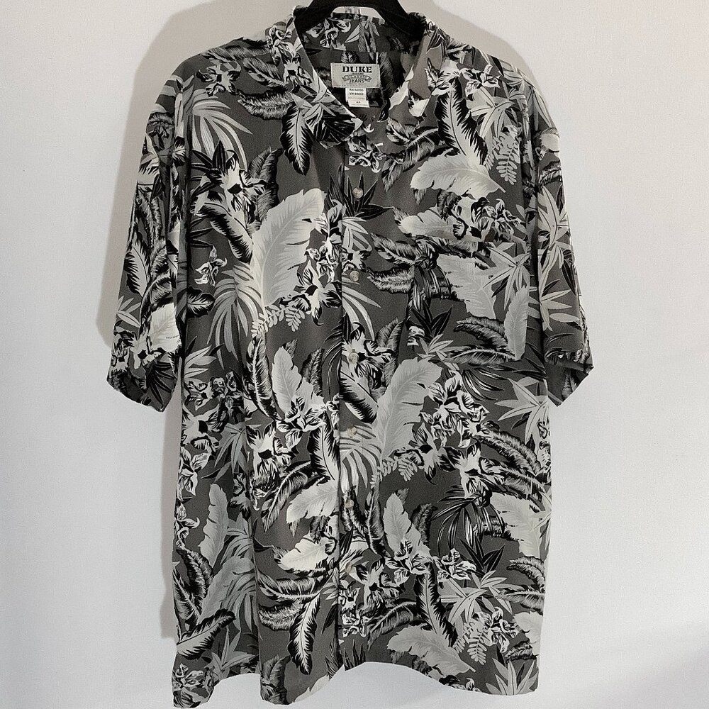 Shirt Short Sleeve XX Button Print Duke Classic Jeans Mens